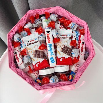 Подарунковий бокс з цукерками та шоколадом для коханої, сюрприз для дівчини на день народження, подарунок дівчині S651 фото