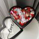 Подарочный бьюти бокс для девушки с косметикой и сладостями в черной деревянной коробке-сердце с прозрачной крышкой S672 фото 5