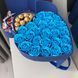 Большой подарочный бокс в форме сердца с конфетами Raffaello, Ferrero и мыльными розами, 4-ярусный синий S662 фото 3